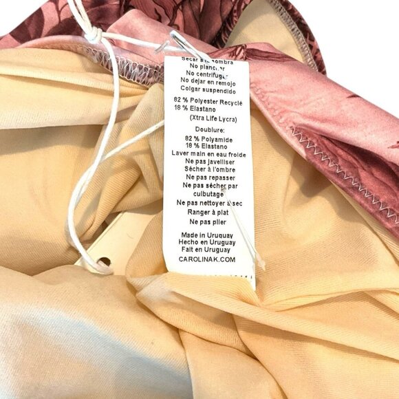 NWT Carolina K Liset One Piece Swimsuit Sepia Jungle Deep V Neck Back Size XS - Picture 10 of 10